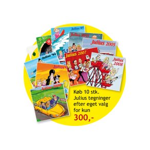 10 forskellige rgange af Julius tegninger efter eget valg